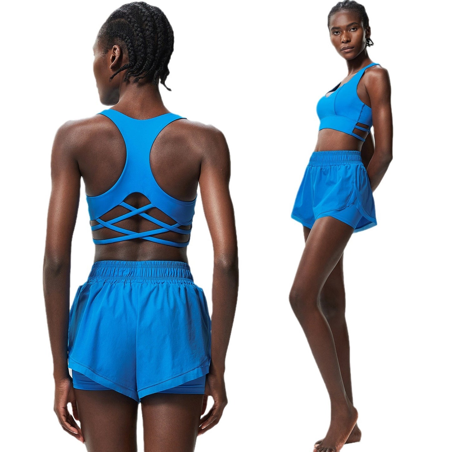Jada Strappy Bra & Athletic Shorts set