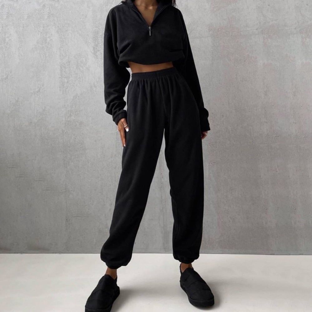Casual two-piece winter fleece set