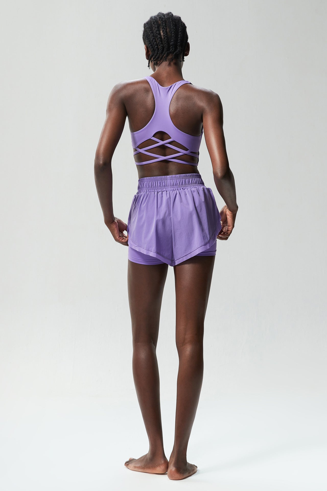 Jada Strappy Bra & Athletic Shorts set