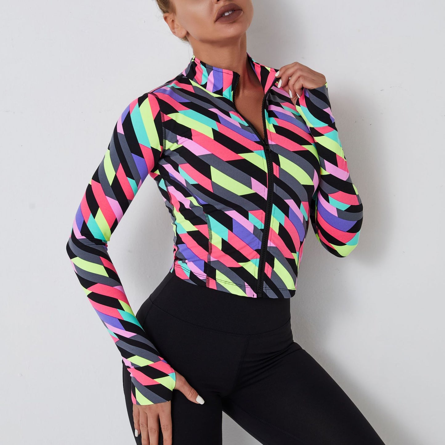Slim Fit Zipper Fitness Jacket