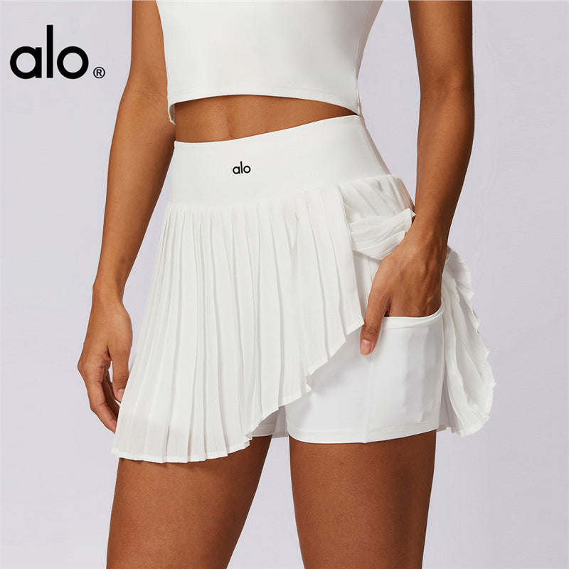 North American foreign trade original single Al0 tennis skirt fake two pieces of women's yoga fitness skirt anti-walking light quick-drying pleated skirt