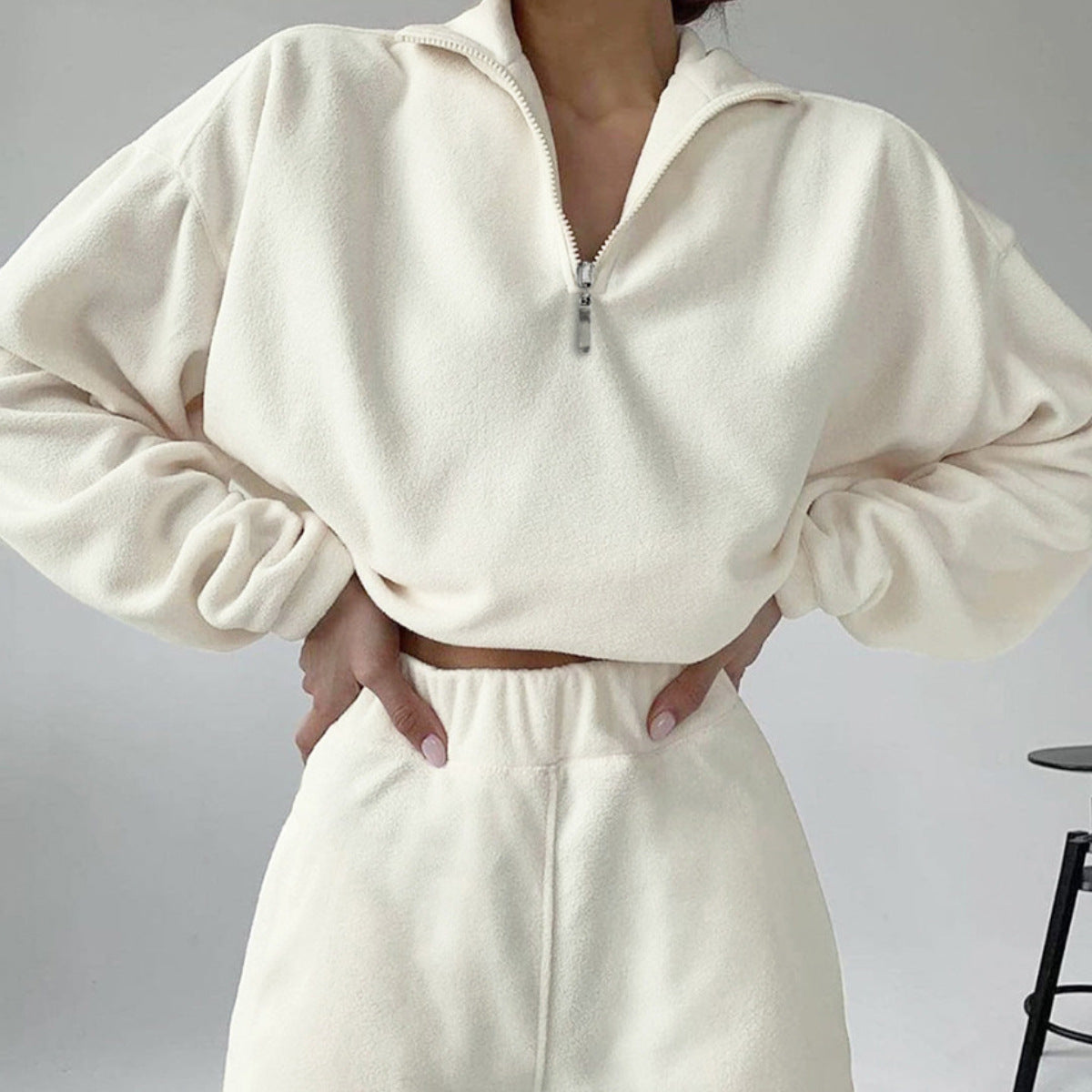 Casual two-piece winter fleece set
