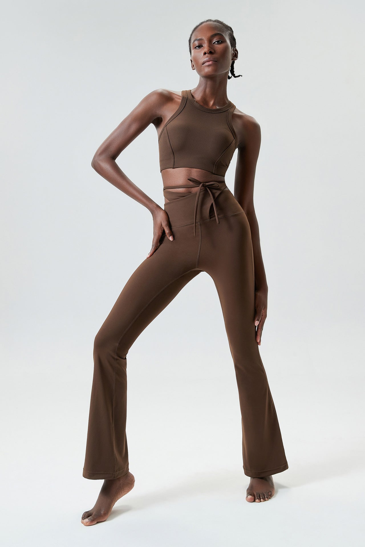 Jada Lace-up flared sport pants