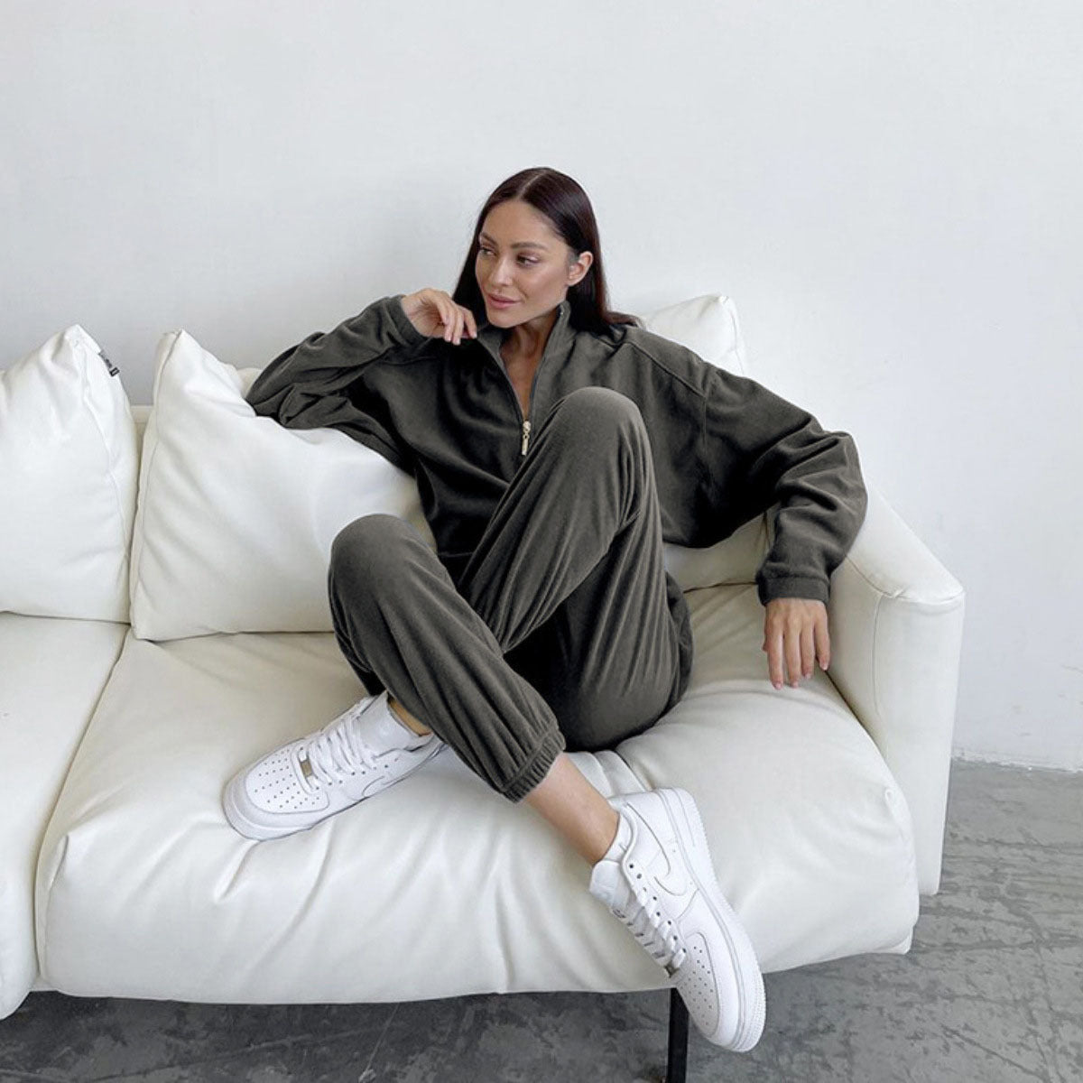 Casual two-piece winter fleece set