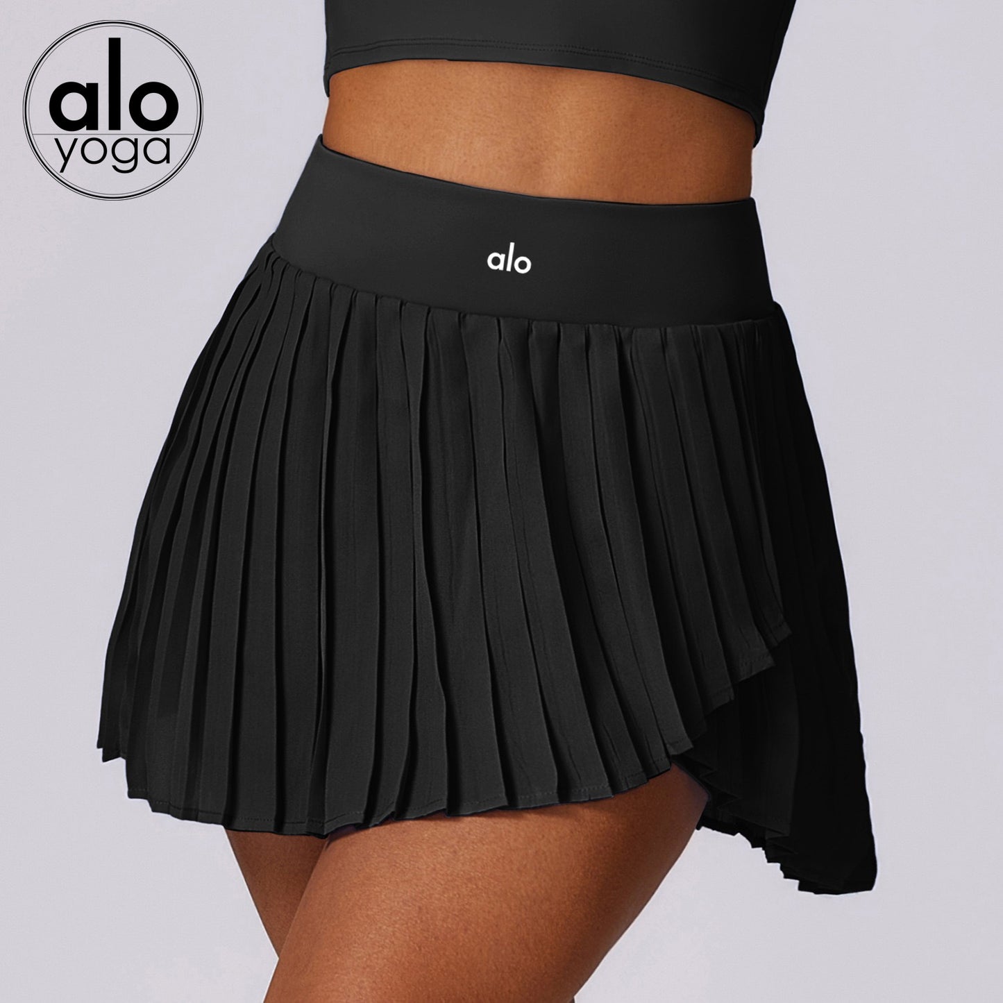North American foreign trade original single Al0 tennis skirt fake two pieces of women's yoga fitness skirt anti-walking light quick-drying pleated skirt