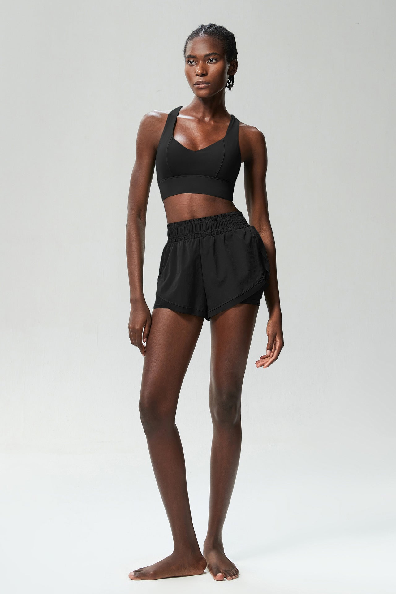 Jada Strappy Bra & Athletic Shorts set