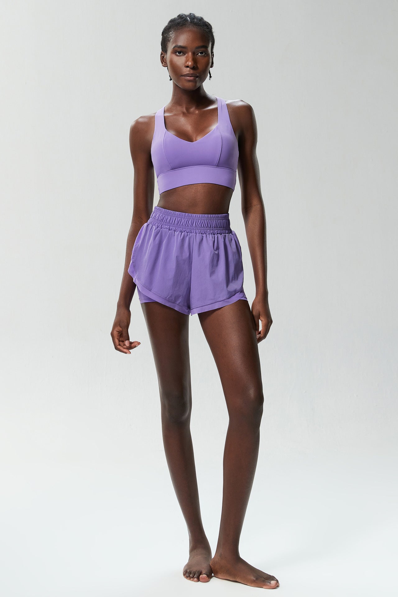 Jada Strappy Bra & Athletic Shorts set