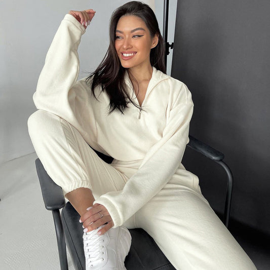 Casual two-piece winter fleece set